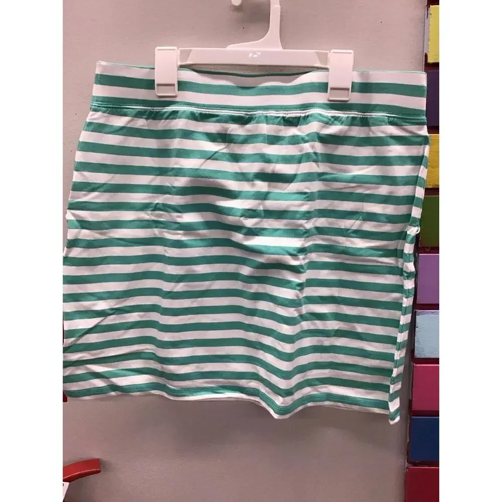 Belle by Kim gravel cape cod coastal striped skirt size petite medium ne QVC - Picture 2 of 4